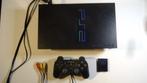 PS2 phat zwart met garantie, controller en memory card, Met 1 controller, Ophalen of Verzenden, Met geheugenkaart, Zwart