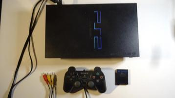PS2 phat zwart met garantie, controller en memory card