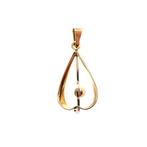 Bicolor gouden hanger met parel (witgoud, sierlijk), Ophalen of Verzenden, Gebruikt, Goud, Overige merken