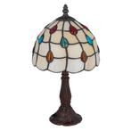 Tiffany tafellamp – Kleurrijk Druppelmotief – Ø 20 × H 36, Verzenden, Nieuw