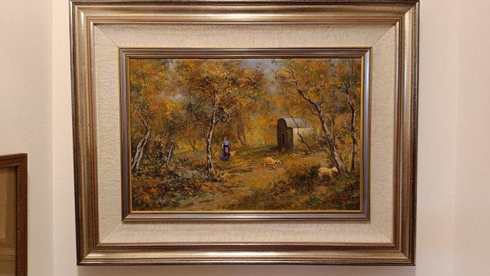 Vincenzo Laricchia (1940) - Scena pastorale agreste, Antiek en Kunst, Kunst | Schilderijen | Klassiek