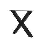 Stalen X-poot 10x10 cm Zwart 1 stuk