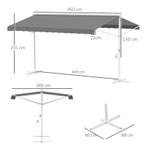TRUUSK Standluifel Tuinluifel Met Knikarmzwengel Patio Grijs, Tuin en Terras, Parasols, Verzenden, Nieuw