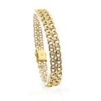 Gouden dubbele Prince of Wales schakel armband | 20 cm, Ophalen of Verzenden, Gebruikt, Overige kleuren, Goud