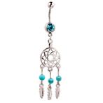 Fako Bijoux® - Navelpiercing - Dromenvanger - Blauw, Verzenden, Nieuw