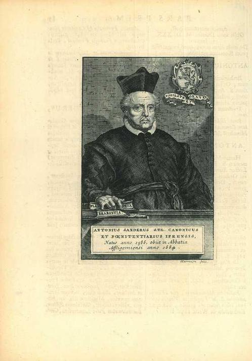Portrait of Antonius Sanderus, Antiek en Kunst, Kunst | Etsen en Gravures