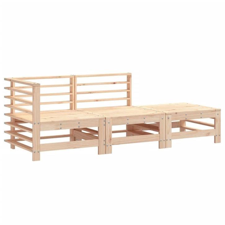 Loungeset massief hout | Tweedekansje, Tuin en Terras, Tuinsets en Loungesets, Nieuw, Hout, Loungeset, 4 zitplaatsen, Ophalen of Verzenden