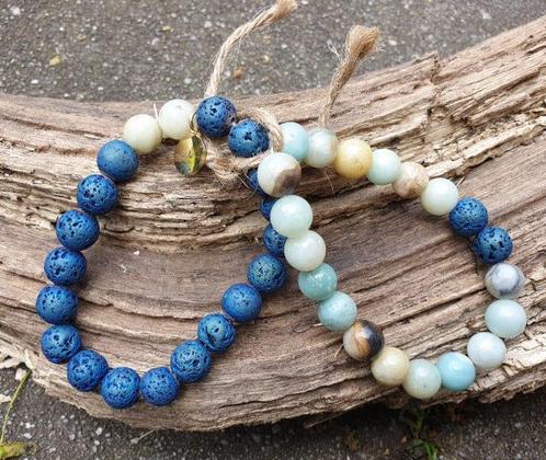 Amazoniet en Lava voor Mannen en vrouwen, Sieraden, Tassen en Uiterlijk, Armbanden