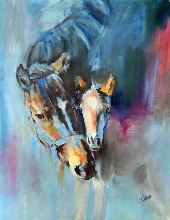 Isabel Tapias T - Mi querido Arlequín. NO RESERVE, Antiek en Kunst, Kunst | Schilderijen | Modern