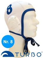Turbo Waterpolo cap wit nummer 8 New Gen (luchtdoorlatend, Verzenden, Nieuw