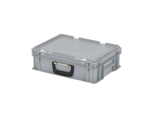 Koffer - 400 x 300 x H 133 mm - grijs - stapelbak met deksel, Diversen, Overige Diversen, Nieuw, Ophalen of Verzenden