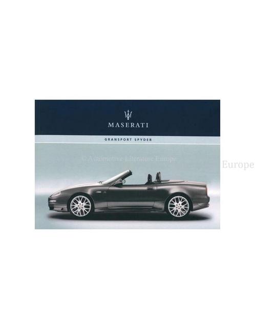 2006 MASERATI GRANSPORT SPYDER INSTRUCTIEBOEKJE DUITS, Auto diversen, Handleidingen en Instructieboekjes