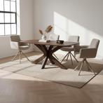 Deens ovale tafel warme kleur Marron Brown met houten poot, Huis en Inrichting, Nieuw