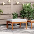 vidaXL Tuinvoetenbank met kussen massief acaciahout, Tuin en Terras, Tuinsets en Loungesets, Verzenden, Nieuw, Hout