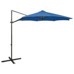 vidaXL Zweefparasol met paal en LED-verlichting 300 cm, Tuin en Terras, Verzenden, Nieuw, 3 tot 4 meter, Zweefparasol