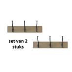 Set van 2 stuks kapstok - kledinghanger - muur - 3 haken, Huis en Inrichting, Woonaccessoires | Kapstokken, Verzenden, Nieuw