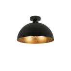 Industriële plafondlamp zwart met goud 35 cm - Magna, Nieuw, Overige materialen, Landelijk