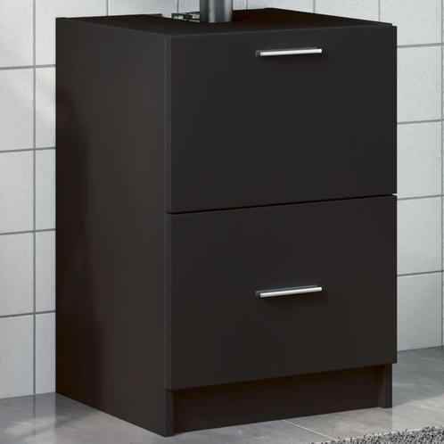 vidaXL Wastafelkast 40x37x59 cm bewerkt hout zwart, Huis en Inrichting, Badkamer | Badkamermeubels, Nieuw, Minder dan 100 cm, Verzenden