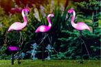 3 decoratieve solar-flamingos (20 x 6 x 52 cm), Nieuw