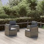 vidaXL Tuinmiddenbanken 4 st 57x57x56 cm poly rattan grijs, Verzenden, Nieuw, Rotan