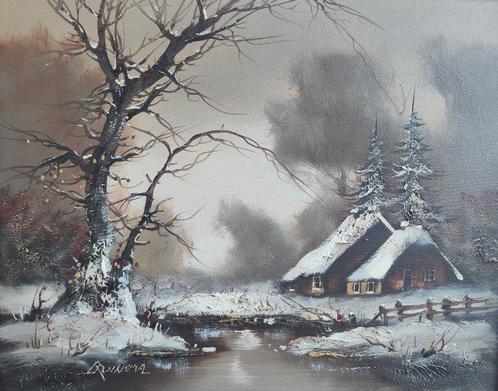Cornelis Bruinsma (1942) - Hollands Winterlandschap, Antiek en Kunst, Kunst | Schilderijen | Klassiek