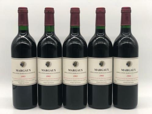 5 x 75cl Margaux 1993 (Bordeaux, rood) (rood, Bordeaux), Verzamelen, Wijnen, Frankrijk, Rode wijn, Nieuw, Ophalen of Verzenden