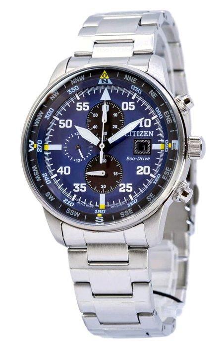 Citizen - Aviator Chrono - Eco Drive - 10 BAR - Zonder, Sieraden, Tassen en Uiterlijk, Horloges | Heren