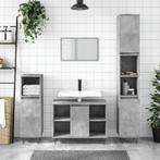 vidaXL 3-delige Badkamermeubelset bewerkt hout betongrijs, Huis en Inrichting, Badkamer | Badkamermeubels, Verzenden, Nieuw