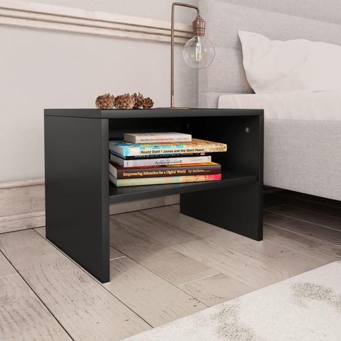 vidaXL Nachtkastje 40x30x30 cm bewerkt hout zwart, Huis en Inrichting, Slaapkamer | Nachtkastjes, Nieuw, Minder dan 45 cm, Hout