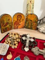 Verschillende oude religieuze voorwerpen (64) - Hout,, Antiek en Kunst