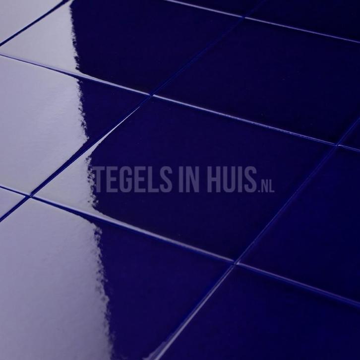 Wandtegel evolution glans kobalt blauw craquelé 15x15 cm, Doe-het-zelf en Verbouw, Tegels, Wandtegels, Nieuw, 10 m² of meer, Keramiek