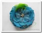 Corsage bloem peony met clip blauwgroen voor bruiloft en, Ophalen of Verzenden, Nieuw