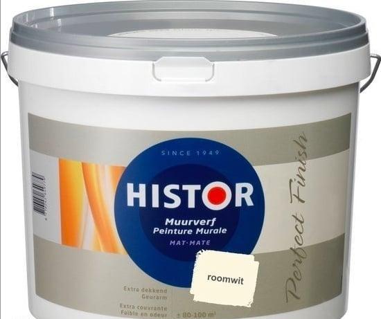 Histor Muurverf Mat - Wit of Lichte Kleuren - 10 liter, Doe-het-zelf en Verbouw, Verf, Beits en Lak, Verf, Wit, Nieuw, 10 tot 15 liter