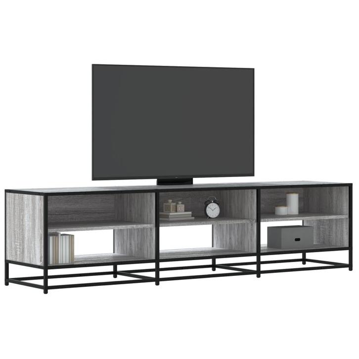 vidaXL Tv-meubel 180x40x46 cm bewerkt hout grijs sonoma, Huis en Inrichting, Kasten | Televisiemeubels, Nieuw, Overige houtsoorten