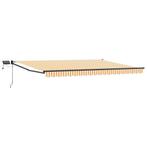 vidaXL Handbediende luifel met LEDs Oranje en Wit 4,5 × 3 m, Tuin en Terras, Verzenden, Nieuw