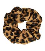 Scrunchie Haarelastiek Panter Print 12cm Zwart Bruin, Verzenden, Nieuw