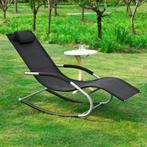 2dekans | SoBuy Ligstoel - Buiten - Max. 150 kg - Zwart, Huis en Inrichting, Stoelen, Ophalen of Verzenden, Zo goed als nieuw
