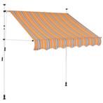 vidaXL Luifel handmatig uittrekbaar 100 cm geel en blauwe, Tuin en Terras, Verzenden, Nieuw