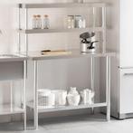 vidaXL Keukenwerktafel met bovenschap 110x55x150 cm, Verzenden