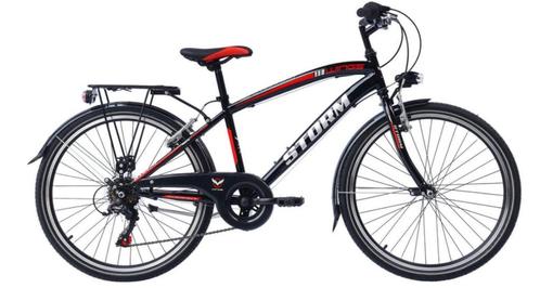 STORM BOY 24 INCH 6 SPEED BLACK RED, Fietsen en Brommers, Fietsen | Jongens, Nieuw, Verzenden