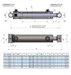 Dubbelwerkende hydraulische cilinder met buisuiteinden 1,5-, Ophalen of Verzenden, Nieuw, Overige merken