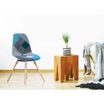 Eetkamerstoel - kuipstoel - patchwork - set van 4 stoelen -