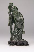 Chinese Carved Hardstone Buddha Stand Statue Figure - Steen, Antiek en Kunst