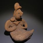 Colima, Westkust Mexico Terracotta Zittend figuur. 12,5 cm