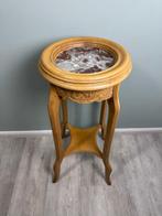 Tafel - Prachtige Houten Marmeren Zuil Plantentafel -, Antiek en Kunst
