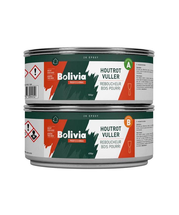 Bolivia 2K Epoxy Houtrotvuller 1 KG, Doe-het-zelf en Verbouw, Verf, Beits en Lak, Nieuw, Ophalen of Verzenden