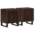 vidaXL Nachtkastjes 2 st 40x34x46 cm massief mangohout, Verzenden, Nieuw, Hout