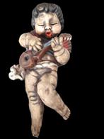 Thun - sculptuur, farbiger Bozener Engel mit Instrument -