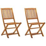 vidaXL Tuinstoelen inklapbaar 2 st massief acaciahout, Verzenden, Nieuw, Hout