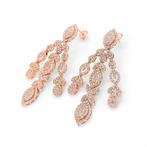 Oorbellen - 14 karaat Roségoud - 2.66ct. tw. Roze Diamant, Sieraden, Tassen en Uiterlijk, Oorbellen, Nieuw